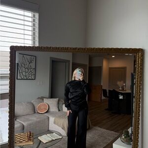 Black leopard print Long-Sleeve Top